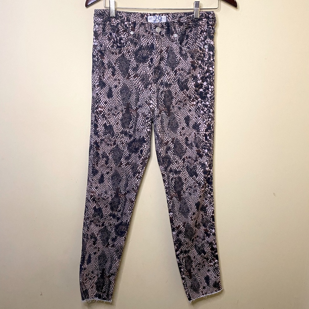 Free People Jeans Size 29 We the Free Brown Snake Print Skinny Leg